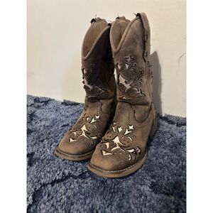 ROPER Toddler Girls Lola Tooled Inlay Square Toe Casual Boots Mid Calf Brown 12